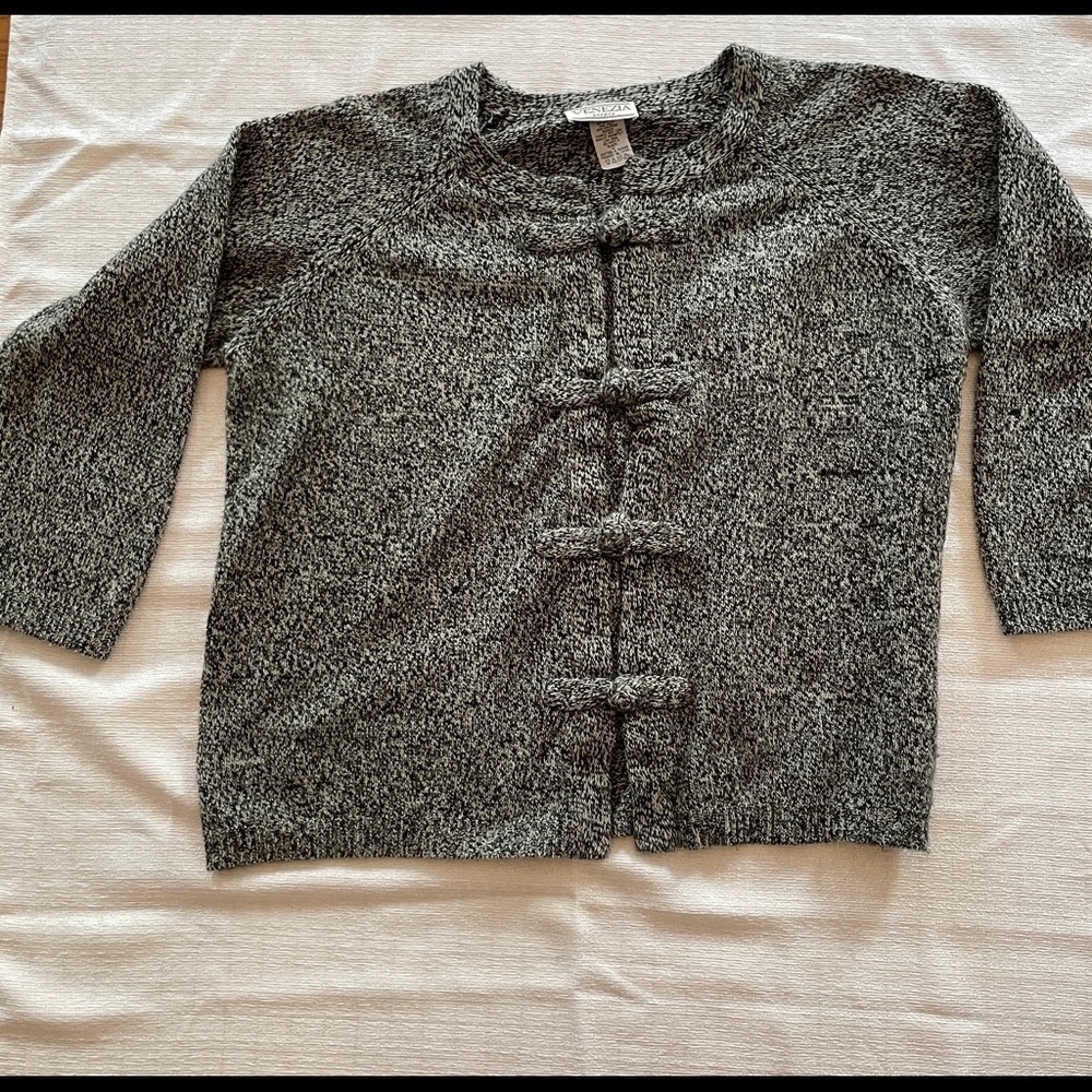Venezia Vitale Grey Knit Cardigan Sweater